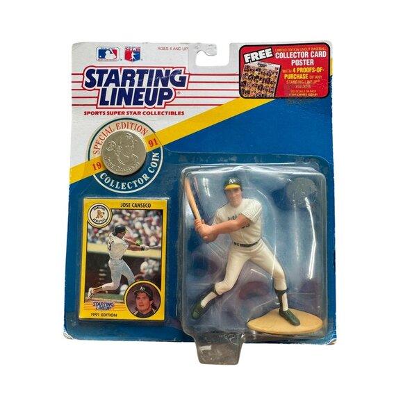 Starting Lineup 1991 Edition Jose Canseco Figure & Card Collector Coin - Picture 1 of 2